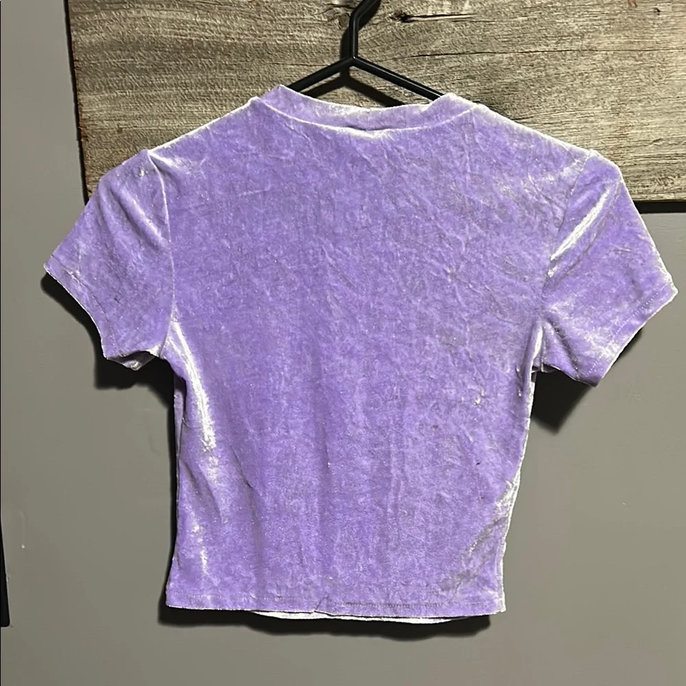 Y2K 90’s Le Chateau Purple Velvet Velour Women's Top - Picture 5 of 9